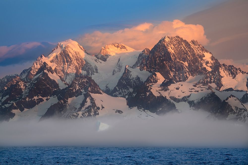 Antarctica-South Georgia Island-Coopers Bay Iceberg and mountains at sunrise  art print by Jaynes Gallery for $57.95 CAD